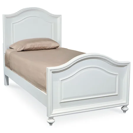 Twin Size Panel Bed with Arched Headboard and Footboard